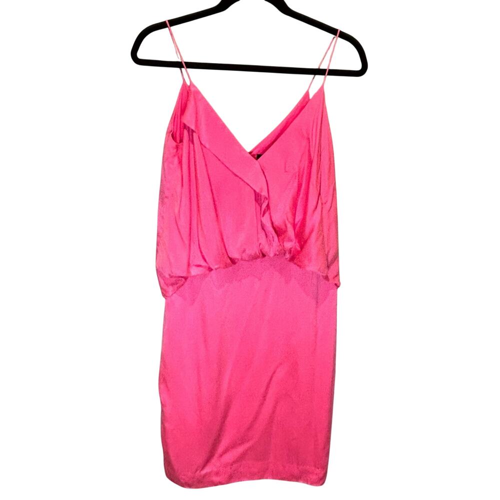 Banana Republic Bright Pink Y2K Inspired Silk Mini Dress - size 4